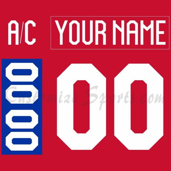 IIHF Team Norway Customized Number Kit for 2023-Present Red Hockey Jersey