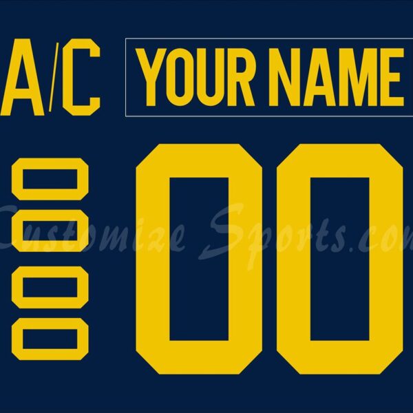 NCAA Michigan Wolverines Customized Number Kit 2013-2014 Away Hockey Jersey