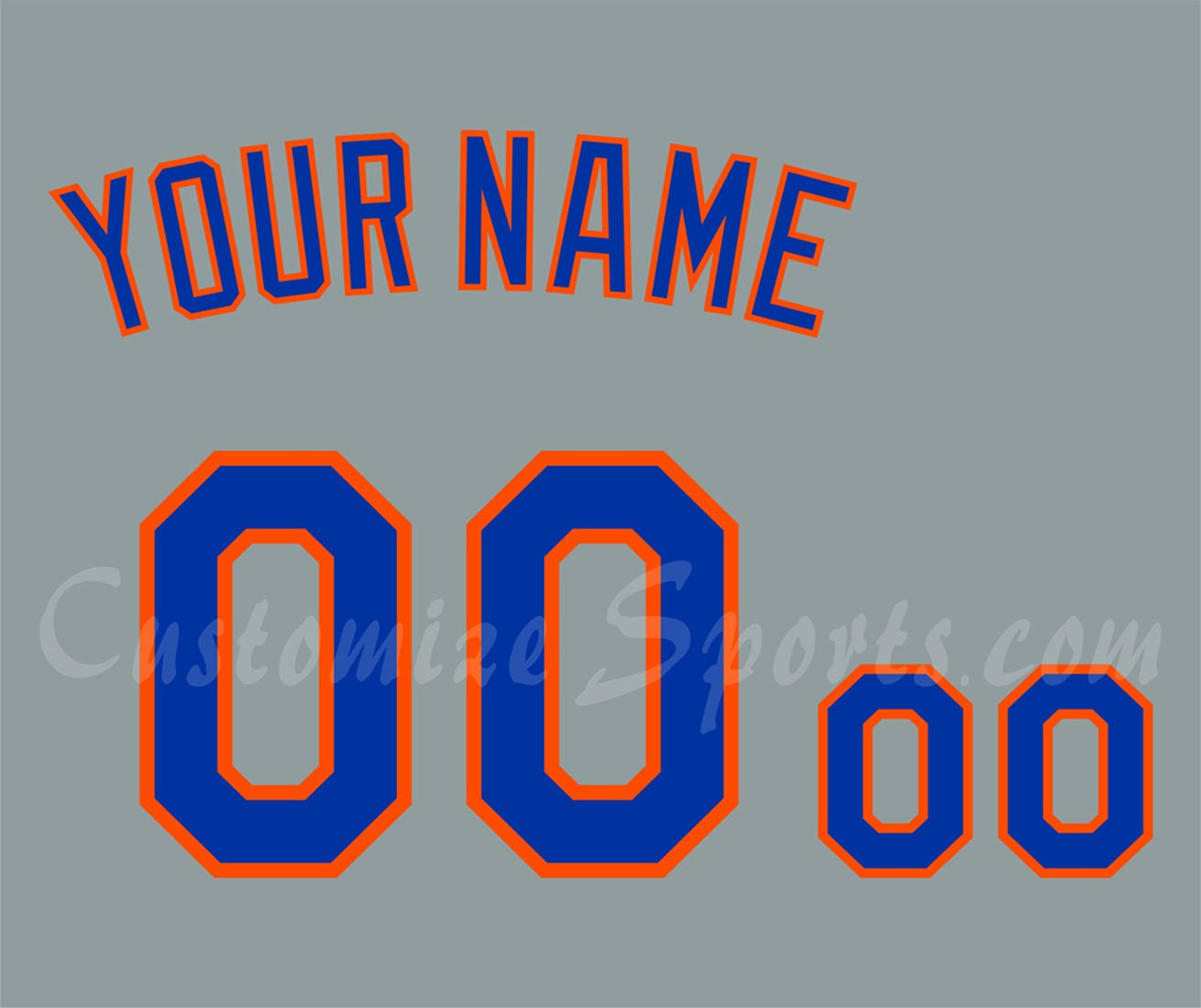 Baseball New York Mets Customized Number Kit for 2016-2020 Road Jersey