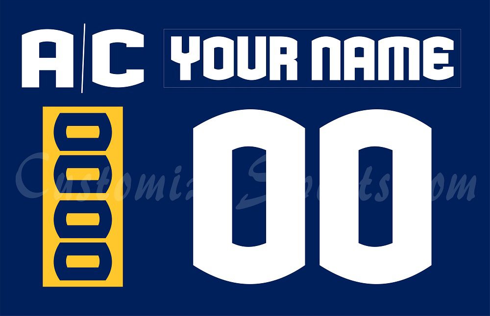 Norfolk Admirals Customized Number Kit for 2023-Present Blue Jersey