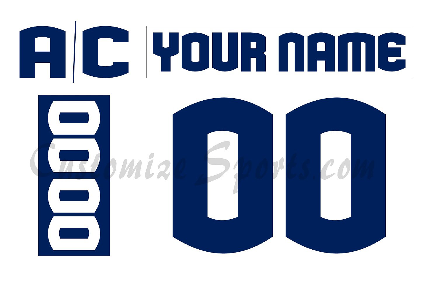 Norfolk Admirals Customized Number Kit for 2023-Present White Jersey