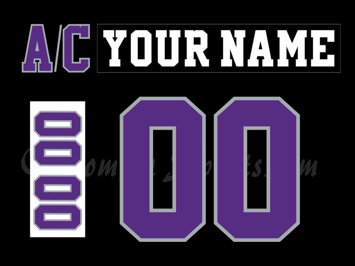 Reading Royals Customized Number Kit for 2018-2020 Black Jersey