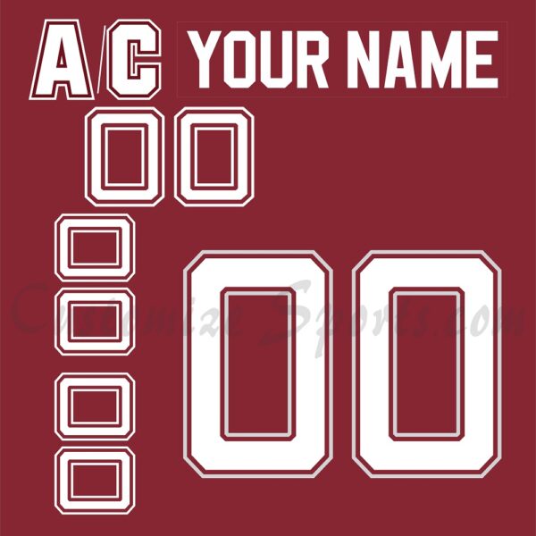 NCAA U of Massachusetts Amherst Customized Number Kit for 1990-1993 Red Hockey Jersey