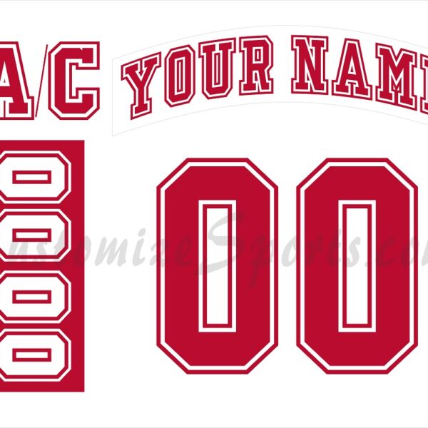 NCAA University of Wisconsin Madison Customized Number Kit for 1996-2000 Home Hockey Jersey