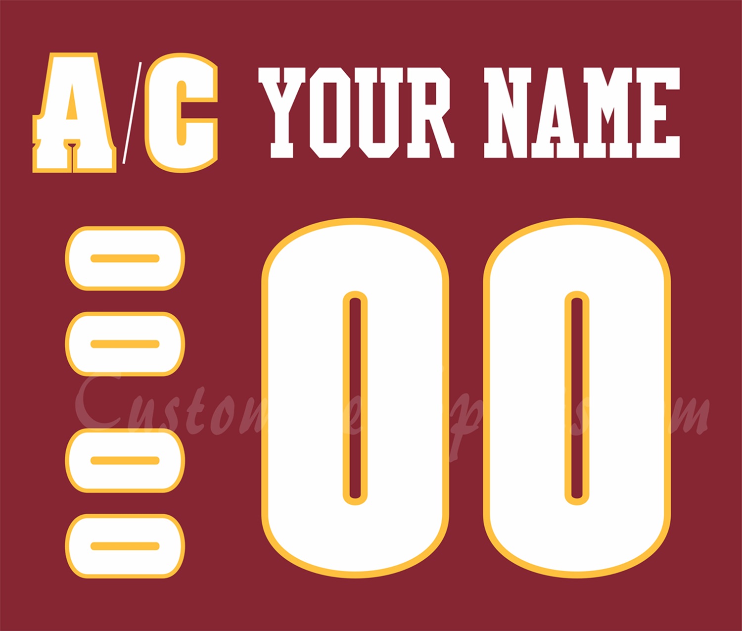 U of Minnesota Duluth Bulldogs Number Kit for 2024-Present Away Hockey Jersey