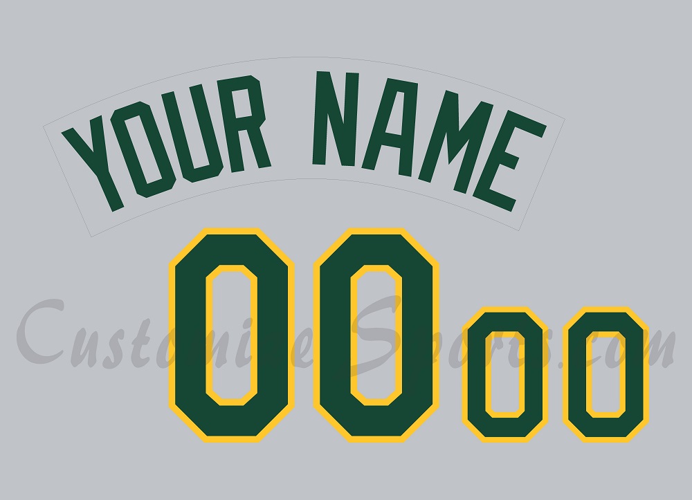Baseball Oakland Athletics Customized Number Kit for 1987-1992 Road Jersey