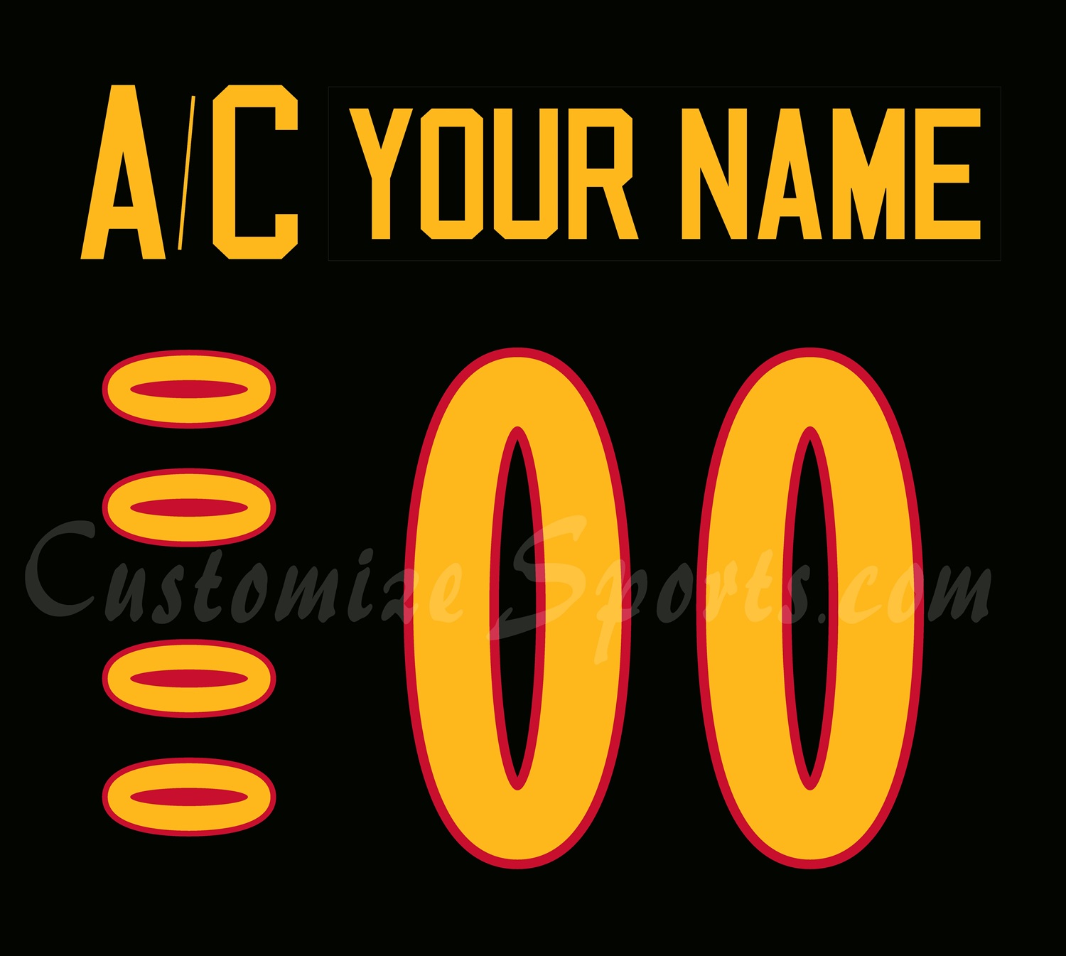 IIHF Team Germany Customized Number Kit for 1998-2000 Black Hockey Jersey