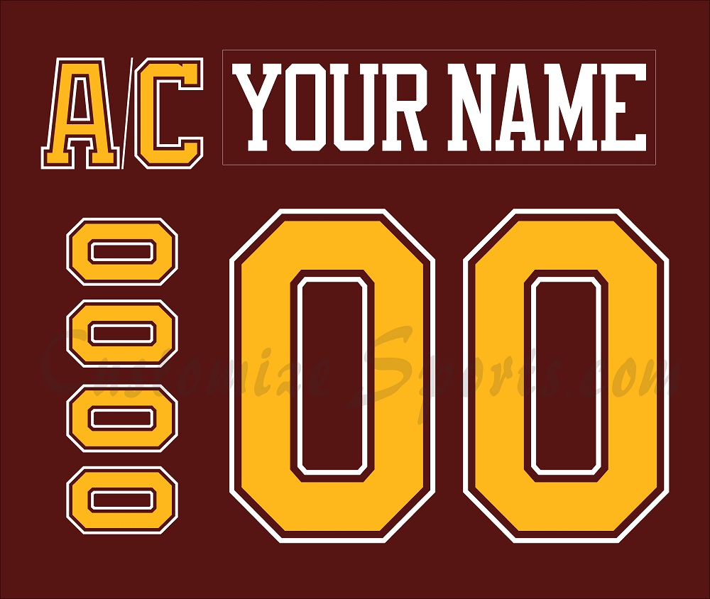 NCAA Minnesota Golden Gophers Customized Number Kit For 2022-2025 Away Hockey K1 Brand Jersey