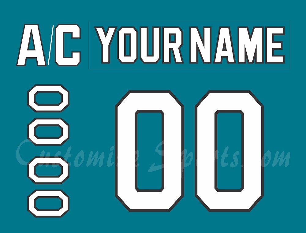 San Jose Sharks Customized Number Kit For 1991-1992 Away Jersey