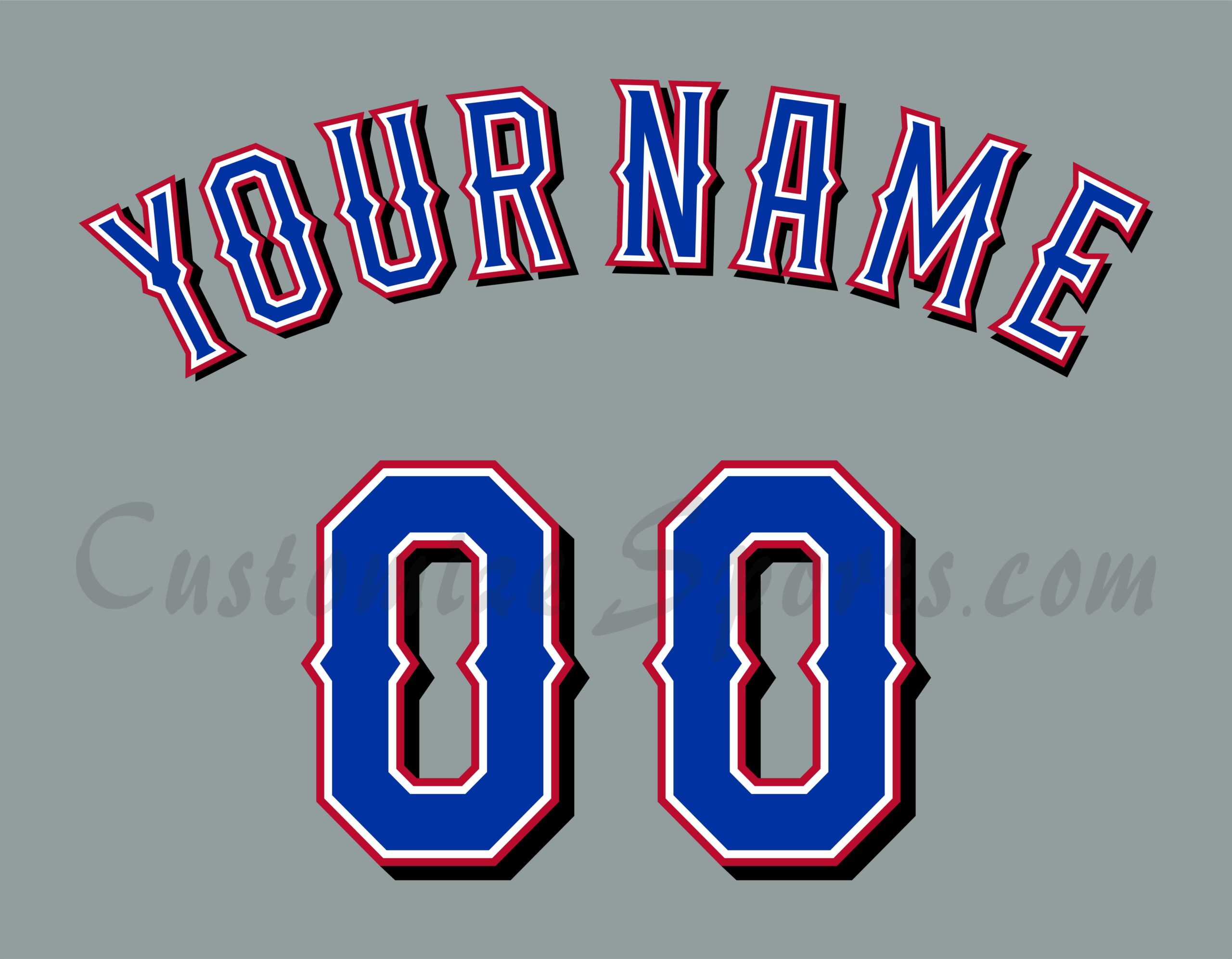 Baseball Texas Rangers Customized Number Kit for 2009-2013 Road Jersey
