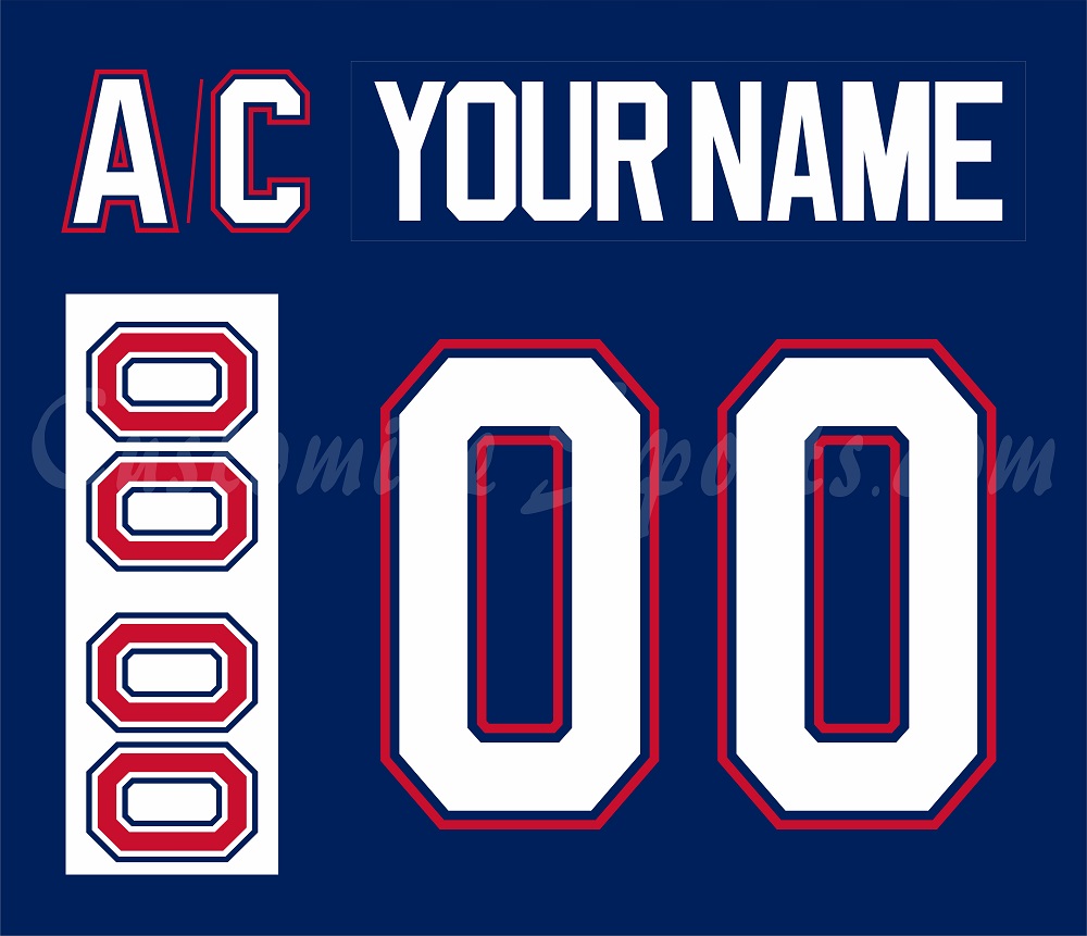 IIHF Team USA Customized Number Kit for 1991 Canada Cup Blue Jersey