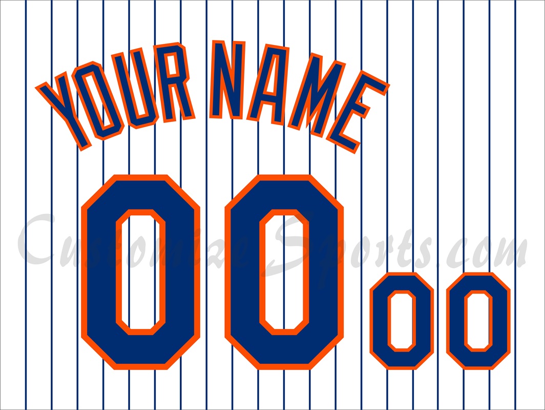 Baseball New York Mets Customized Number Kit for 2025-Present Home Jersey