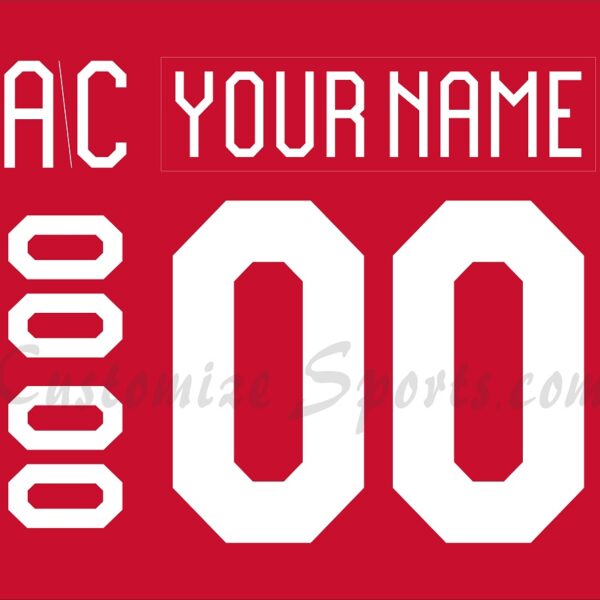 IIHF Team Canada Customized Number Kit for 2025 Red Hockey Jersey