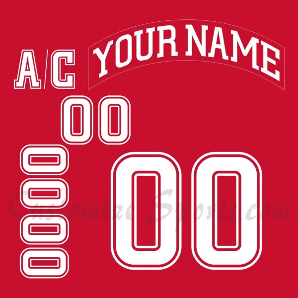 NCAA Miami University Customized Number Kit for 2008-2009 Red Hockey Jersey