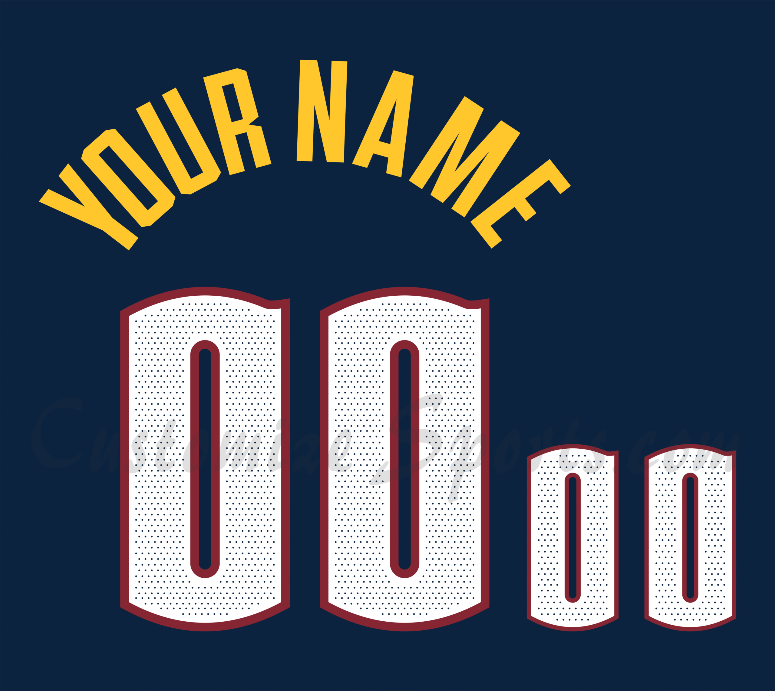 Basketball Denver Nuggets Customized Number Kit for 2020-2021 Icon Edition Jersey