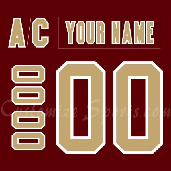 NCAA Boston College Eagles Customized Number Kit For 2025-Present Away Hockey Jersey