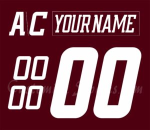NCAA U of Massachusetts Amherst Customized Number Kit for 2025-Present Maroon Hockey