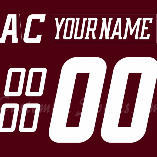 NCAA U of Massachusetts Amherst Customized Number Kit for 2025-Present Maroon Hockey